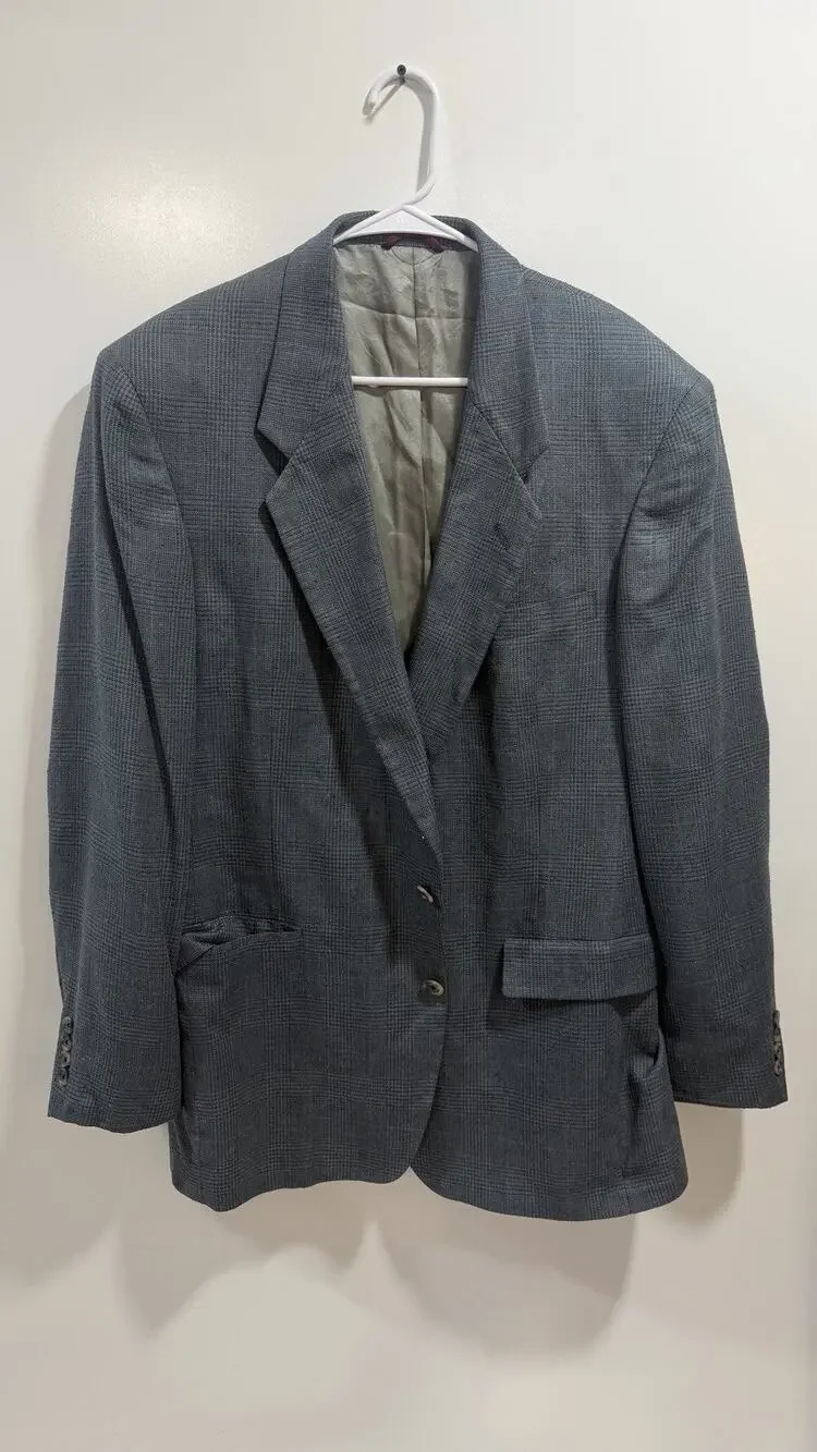 VTG 70’s Hart Schaffner Marx Men's 50R Suit Blazer Only Knit Twill Pure Silk